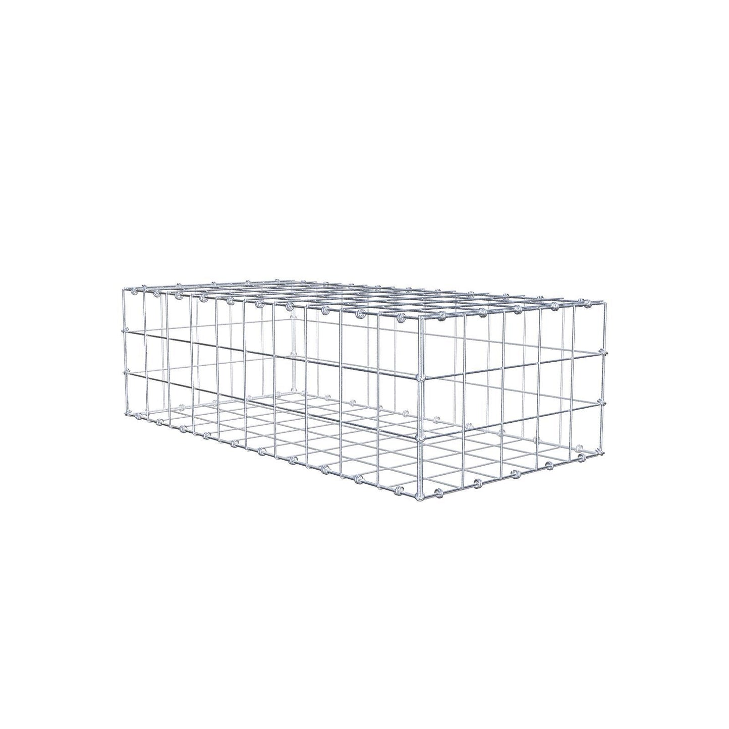 Gabion 100 cm x 30 cm x 50 cm (L x H x D), maskstorlek 10 x 10 cm, spiralring
