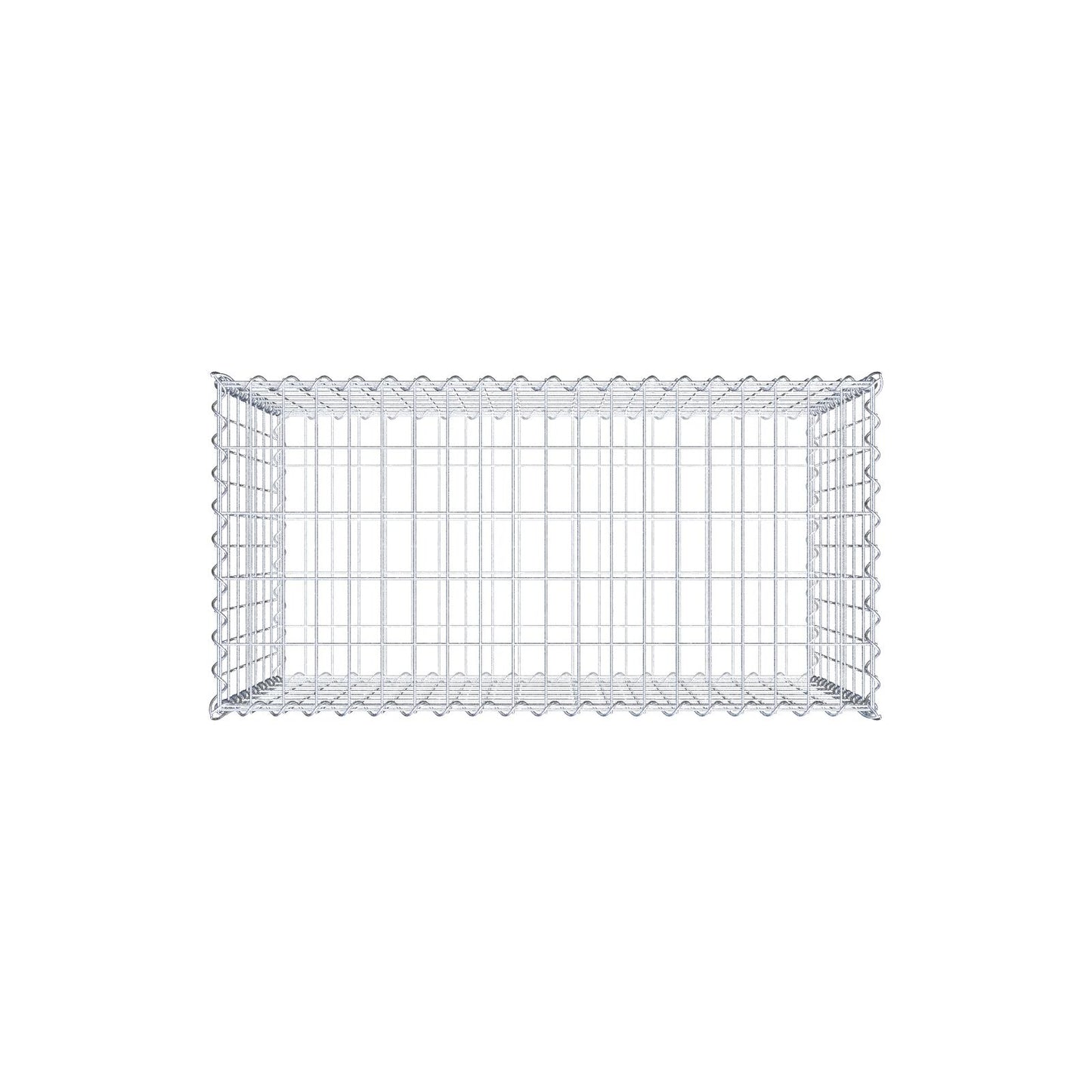 Schanskorf 100 cm x 70 cm x 50 cm (L x H x D), maaswijdte 5 cm x 10 cm, spiraalvormig