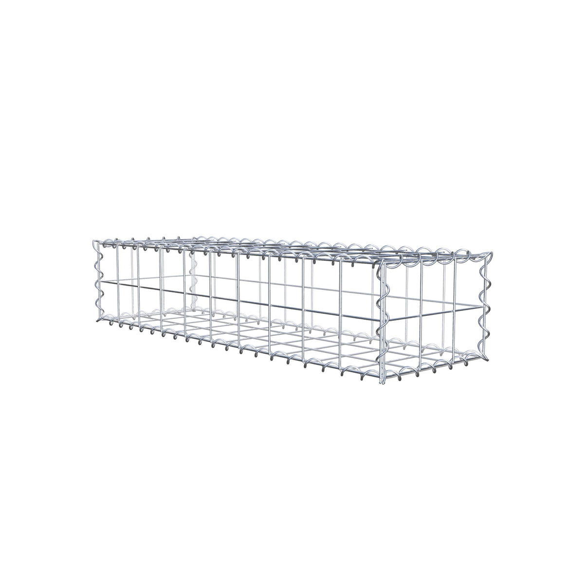 Gabion 100 cm x 20 cm x 30 cm (L x H x D), maskstorlek 10 cm x 10 cm, spiral