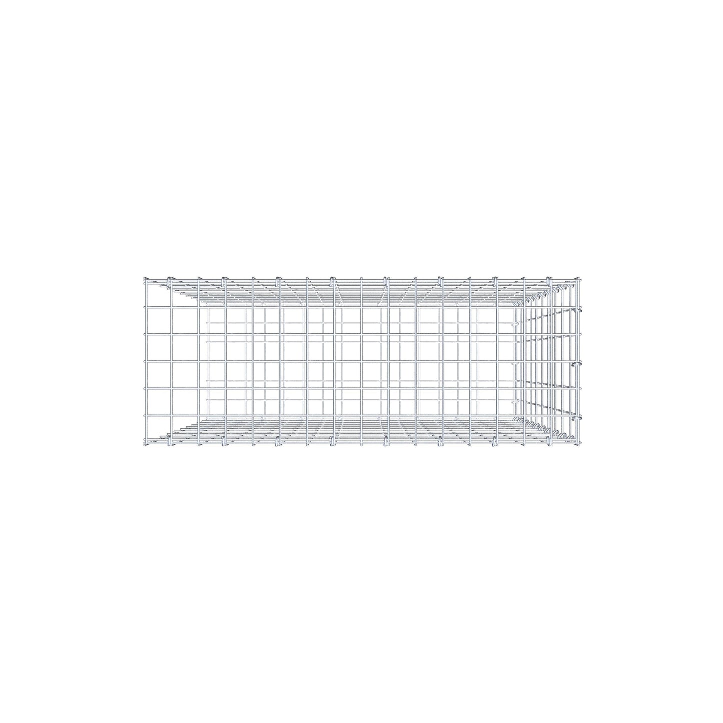 Opzetpaal type 2 100 cm x 80 cm x 30 cm, maaswijdte 5 cm x 10 cm, C-ring