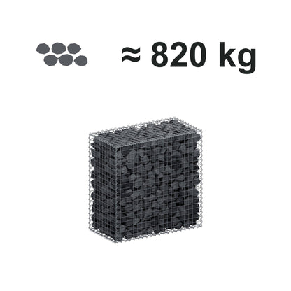 Gabion 100 cm x 100 cm x 50 cm (L x H x D), mesh size 5 cm x 5 cm, spiral