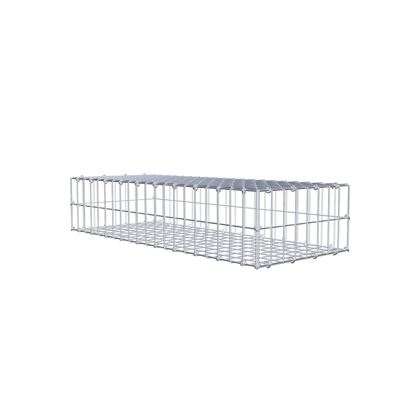 Gabbione 100 cm x 20 cm x 40 cm (L x H x P), maglia 5 cm x 10 cm, anello a C