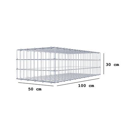 Gabbione 100 cm x 30 cm x 50 cm (L x H x P), maglia 5 x 10 cm, anello a spirale
