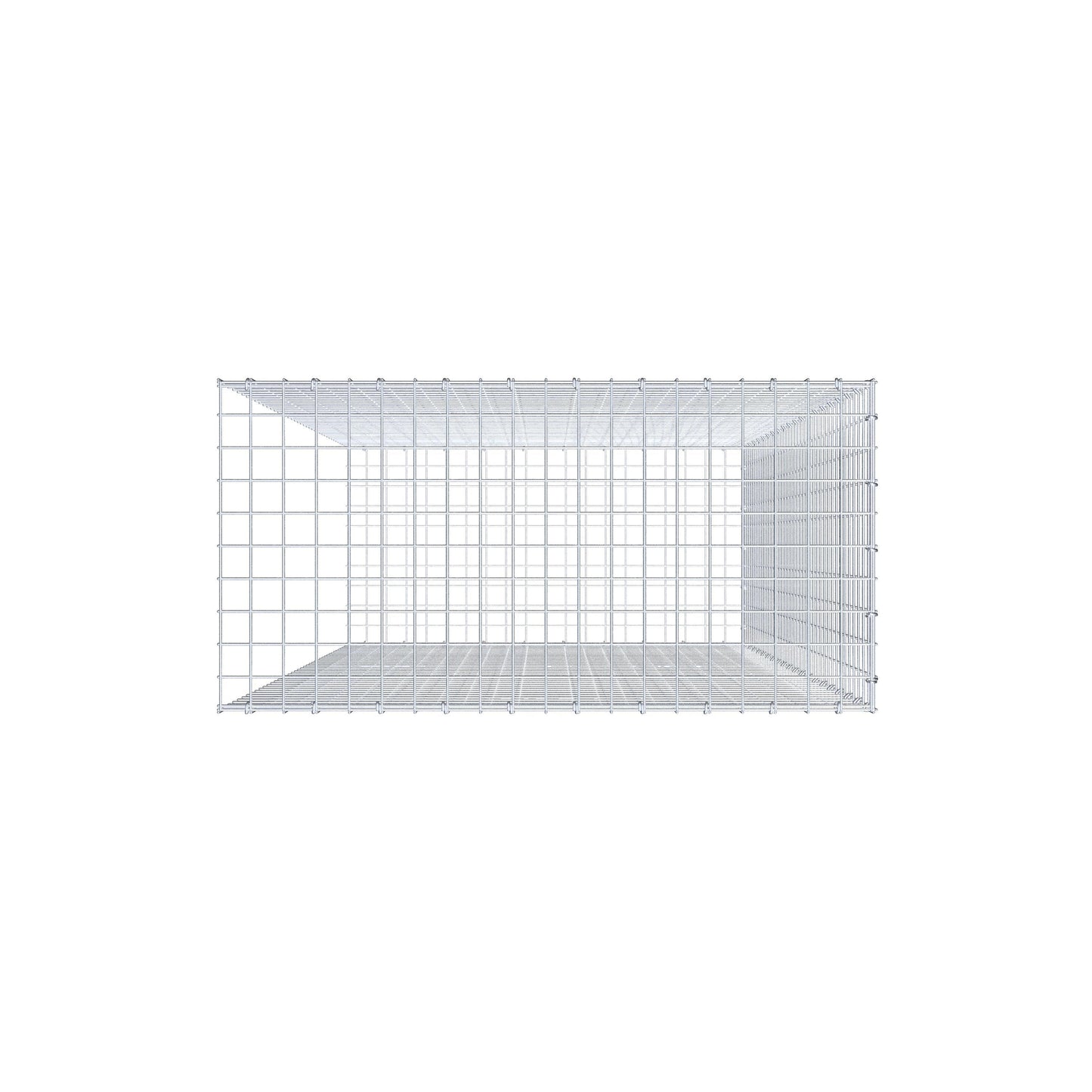 Fästbar gabion typ 2 200 cm x 100 cm x 50 cm (L x H x D), maskstorlek 5 cm x 5 cm, C-ring