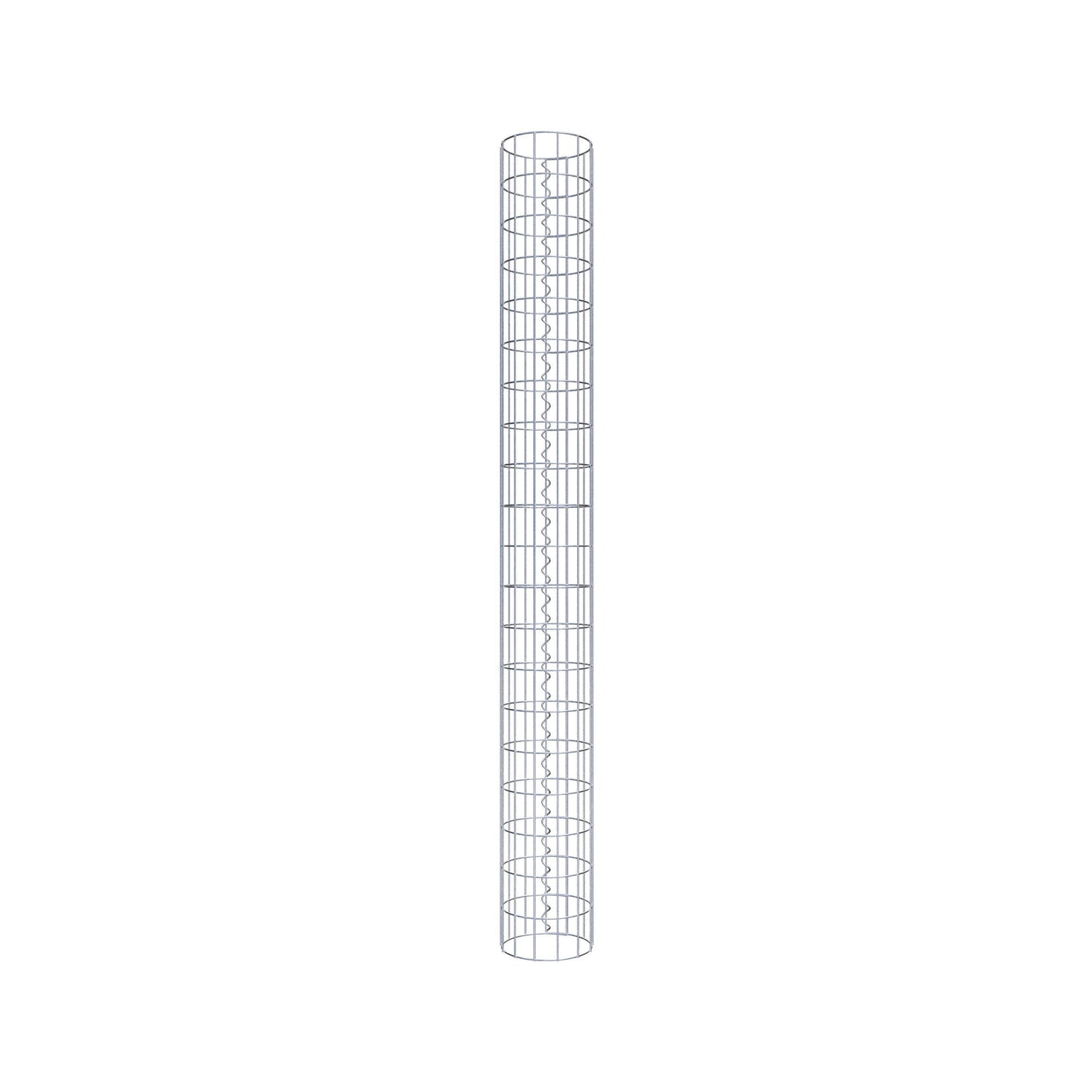 Colonna di gabbioni, rotonda, zincata a caldo, 22 cm di diametro, 200 cm di altezza, MW 5 cm x 10 cm