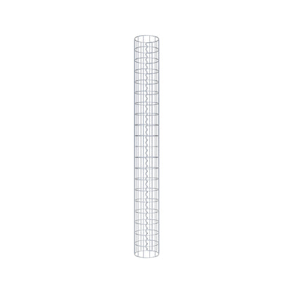 Colonna di gabbioni, rotonda, zincata a caldo, 22 cm di diametro, 200 cm di altezza, MW 5 cm x 10 cm