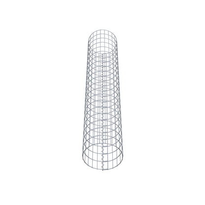 Columna de gaviones redonda 37 cm de diámetro, 200 cm de altura, malla 5 cm x 10 cm