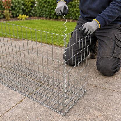 Gabion 100 cm x 70 cm x 40 cm (L x H x D), maskestørrelse 5 cm x 10 cm, spiral