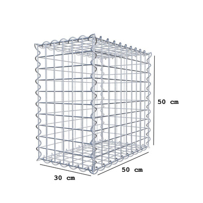 Gabbione 50 cm x 50 cm x 30 cm (L x H x P), maglia 5 cm x 5 cm, spirale