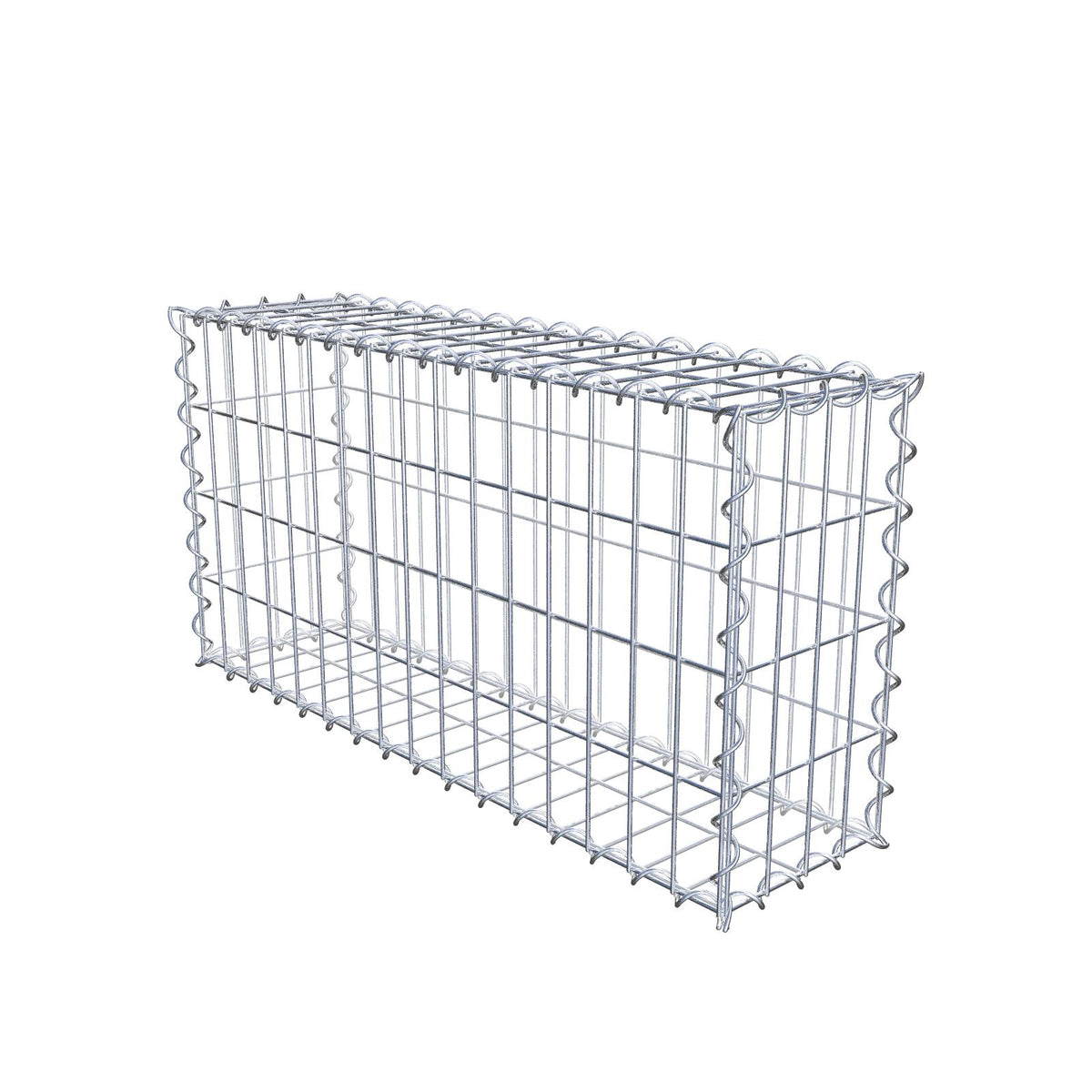 Gabion 80 cm x 40 cm x 20 cm (L x H x D), maskstorlek 5 cm x 10 cm, spiral
