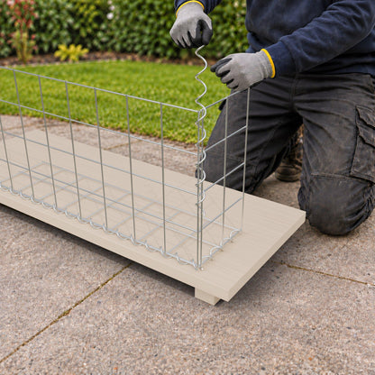 Schanskorf 80 cm x 40 cm x 20 cm (L x H x D), maaswijdte 10 cm x 10 cm, spiraalvormig