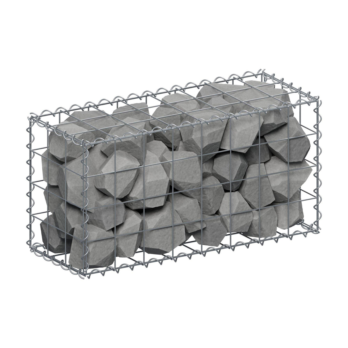 Gabion 80 cm x 40 cm x 30 cm (L x H x D), maskstorlek 10 cm x 10 cm, spiral