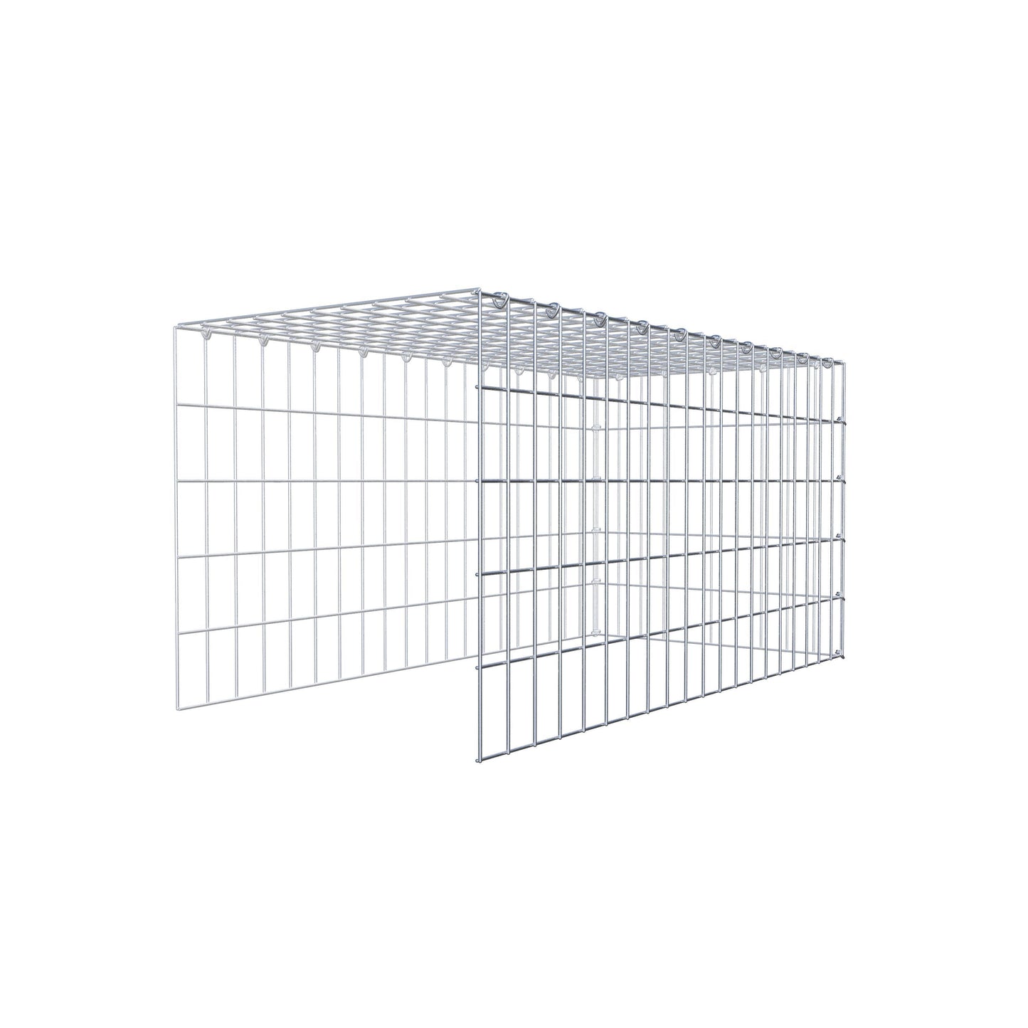 Extra gabion typ 4 100 cm x 50 cm x 50 cm (L x H x D), maskstorlek 5 cm x 10 cm, C-ring