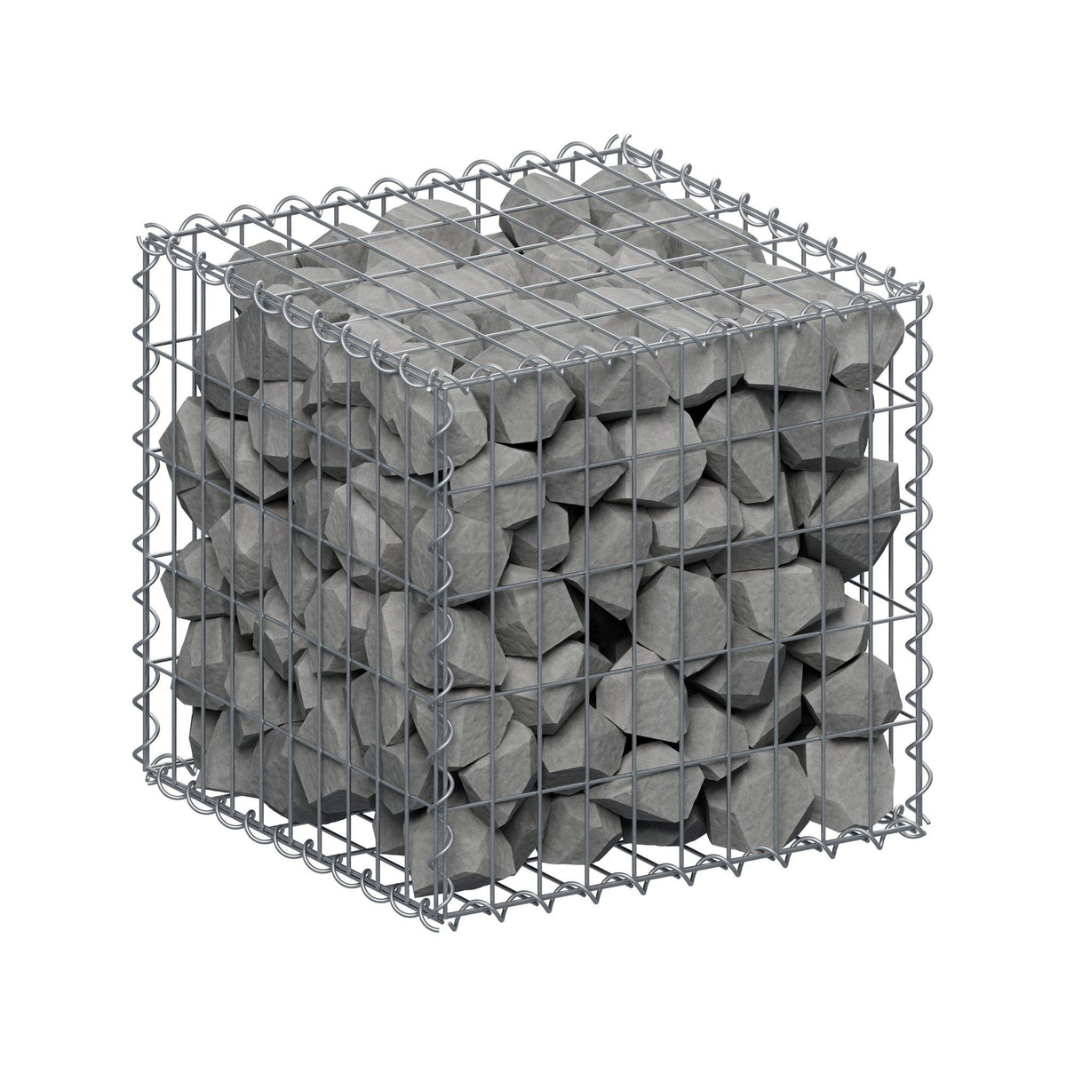 Gabione 50 cm x 50 cm x 50 cm (L x H x T), Maschenweite 5 cm x 10 cm, Spirale