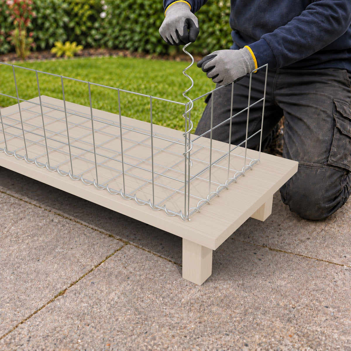 Gabione 100 cm x 30 cm x 40 cm (L x H x T), Maschenweite 10 cm x 10 cm, Spirale