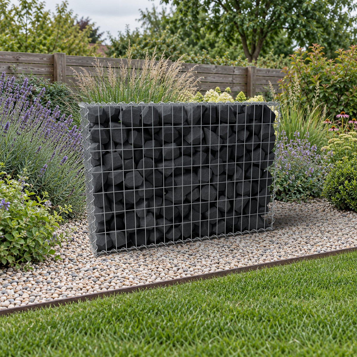 Gabion 100 cm x 70 cm x 20 cm (L x H x D), maskestørrelse 5 cm x 10 cm, spiral