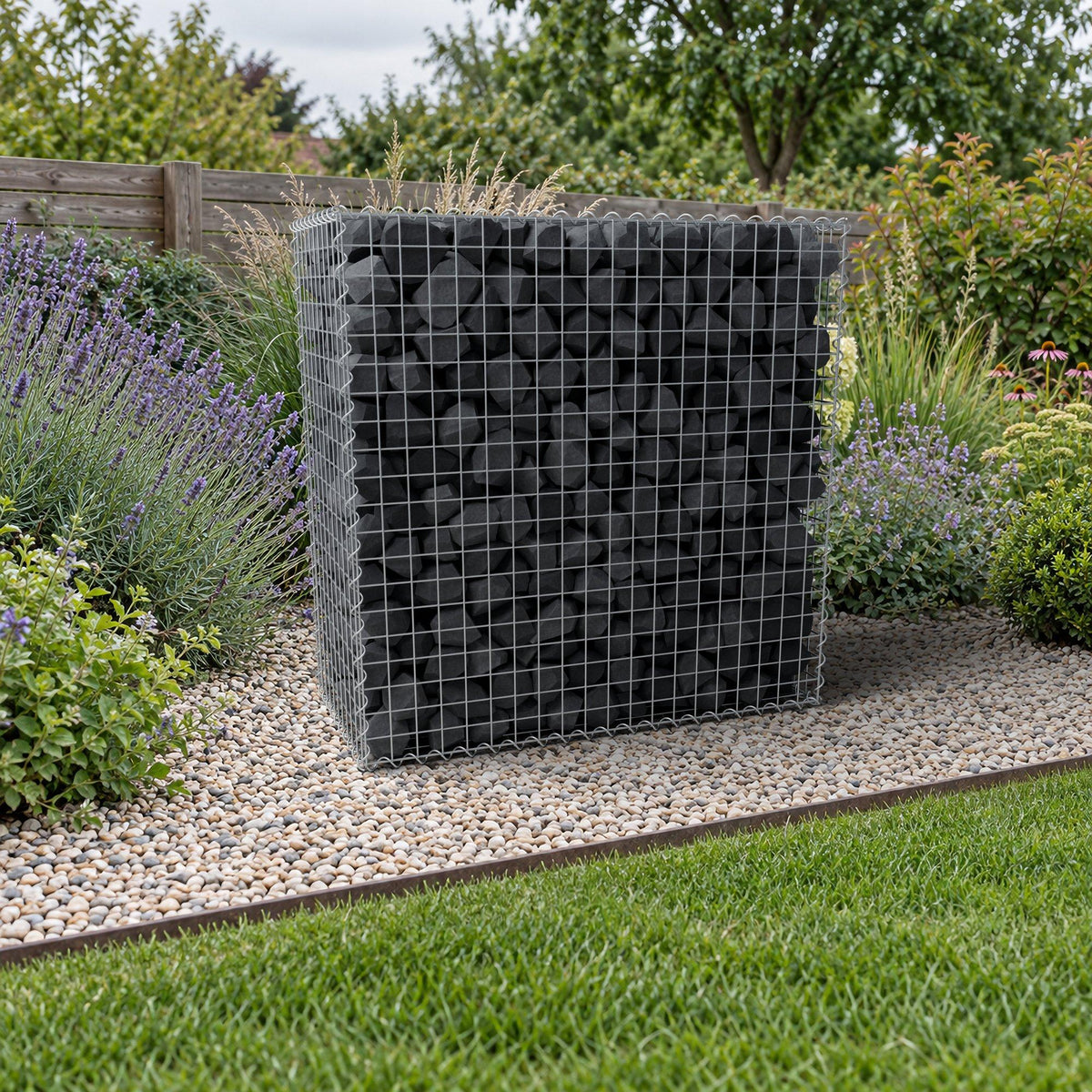Gabion 100 cm x 100 cm x 50 cm (L x H x D), mesh size 5 cm x 5 cm, spiral