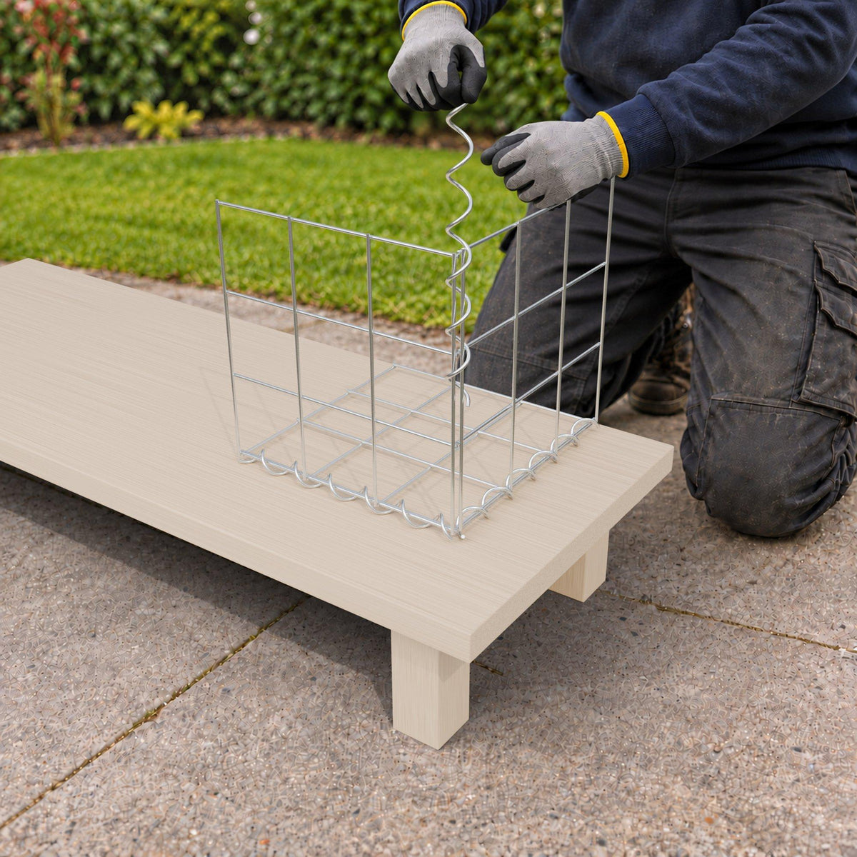 Gabion 30 cm x 30 cm x 30 cm (L x H x D), maskstorlek 10 cm x 10 cm, spiral