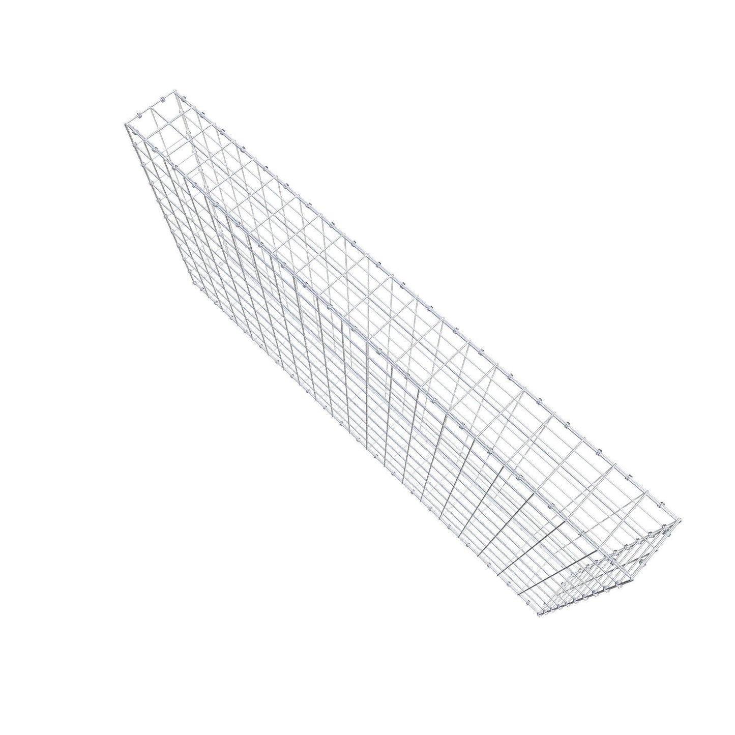 Gabion 200 cm x 100 cm x 20 cm (L x H x D), maskstorlek 10 x 10 cm, spiralring