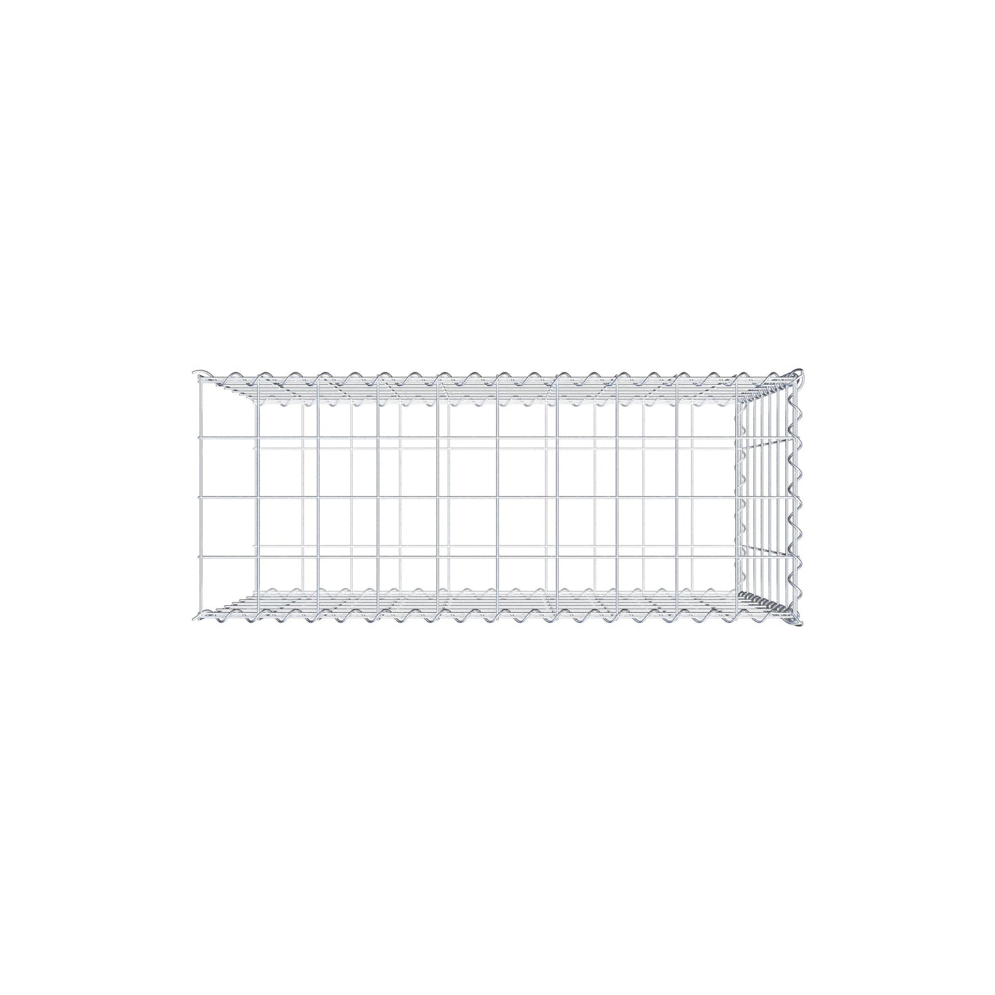 Opvokset gabion type 2 100 cm x 70 cm x 40 cm (L x H x D), maskestørrelse 10 cm x 10 cm, spiral