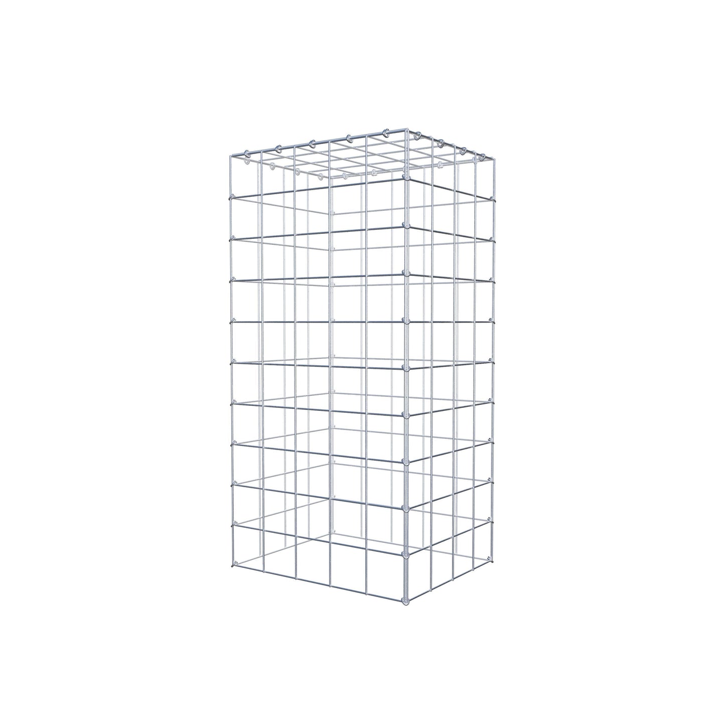 Typ 3 påbyggnadsgabion 100 cm x 40 cm x 50 cm (L x H x D), maskstorlek 10 cm x 10 cm, C-ring
