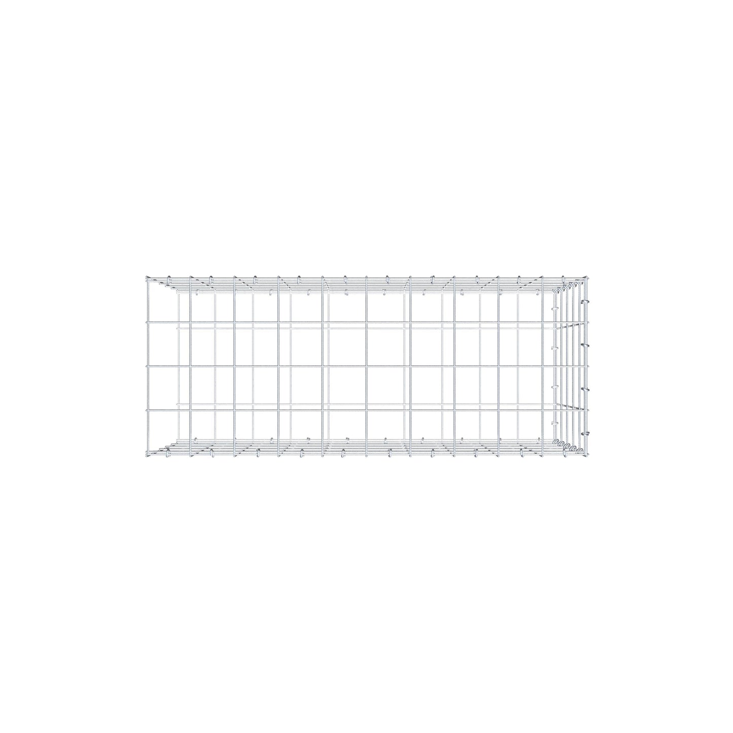 Monteret gabion type 2 100 cm x 50 cm x 40 cm (L x H x D), maskestørrelse 10 cm x 10 cm, C-ring