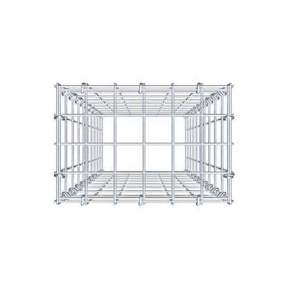 Typ 3 påbyggnadsgabion 100 cm x 30 cm x 20 cm (L x H x D), maskstorlek 5 cm x 10 cm, C-ring