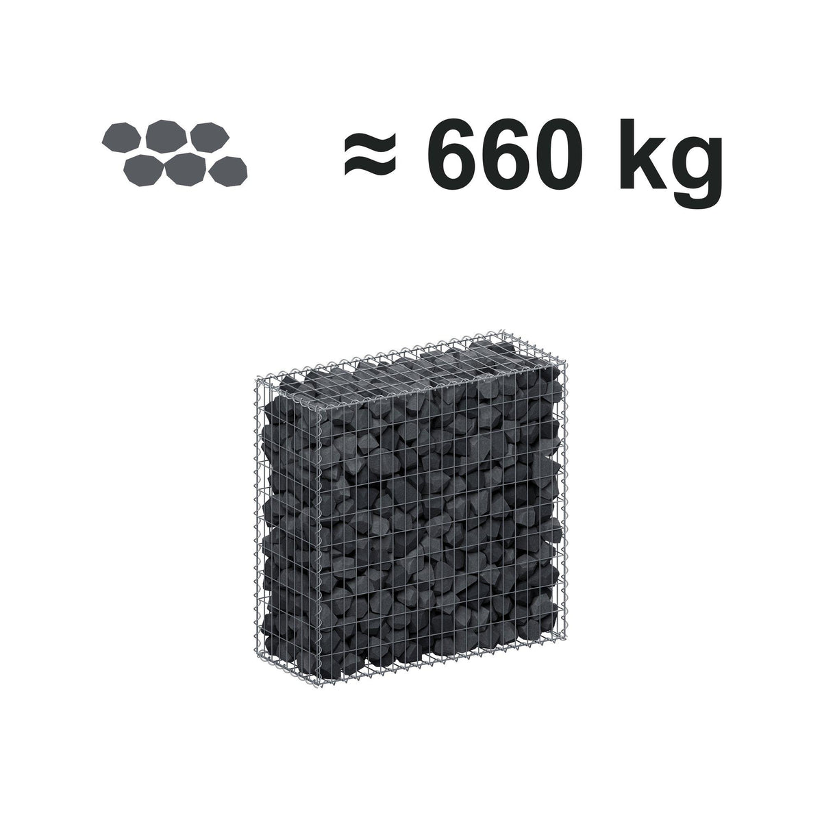 Gabion 100 cm x 100 cm x 40 cm (L x H x D), maskstorlek 5 cm x 10 cm, spiral