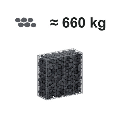 Gabion 100 cm x 100 cm x 40 cm (L x H x D), maskstorlek 5 cm x 10 cm, spiral