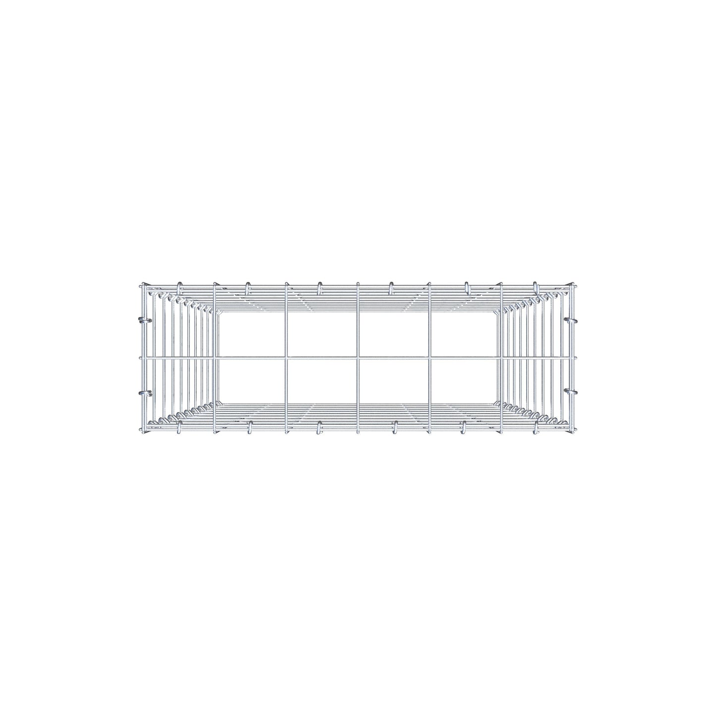 Monteret gabion type 3 100 cm x 60 cm x 20 cm (L x H x D), maskestørrelse 10 cm x 10 cm, C-ring
