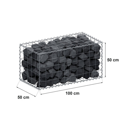 Gabião 100 cm x 50 cm x 50 cm (C x A x P), malhagem 10 cm x 10 cm, espiral