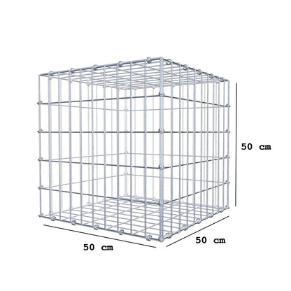 Gabbione 50 cm x 50 cm x 50 cm (L x H x P), maglia 5 x 10 cm, anello a spirale