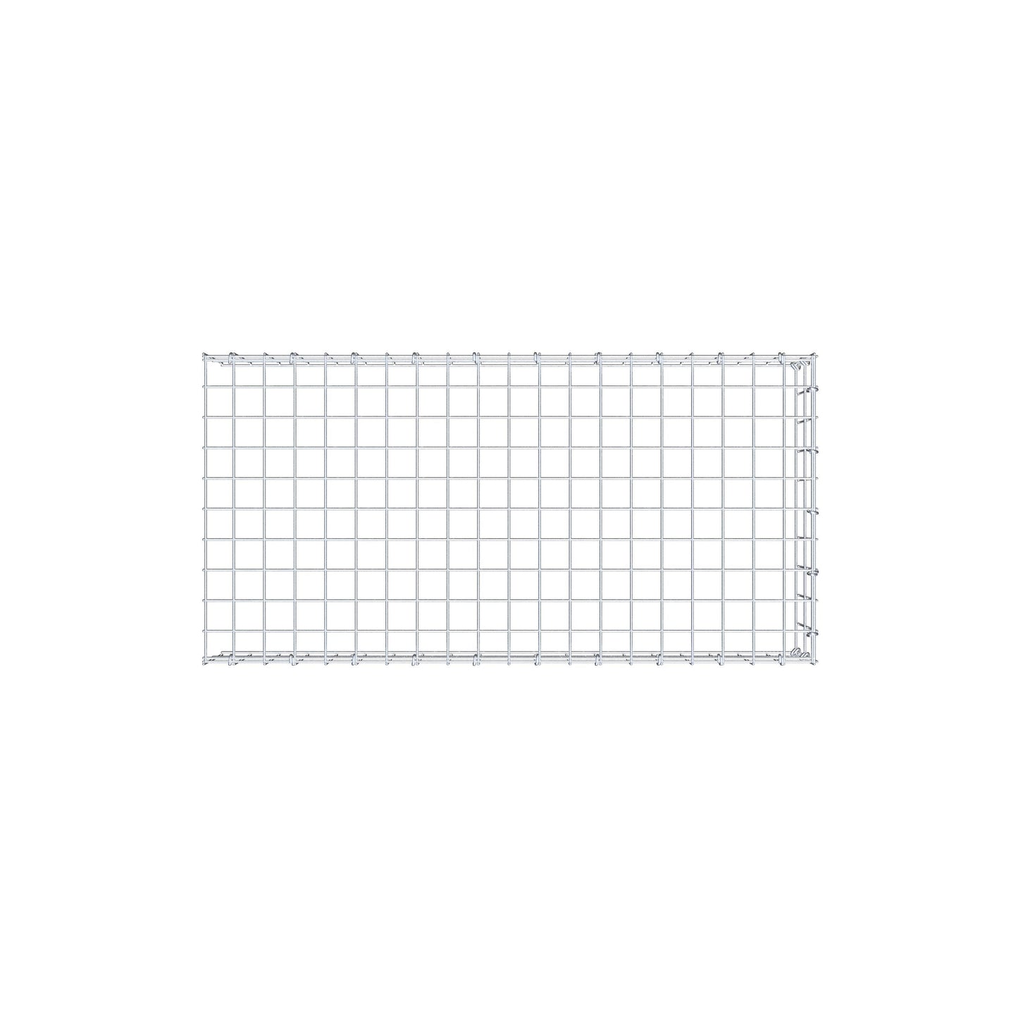 Typ 4 påbyggnadsgabion 100 cm x 20 cm x 50 cm (L x H x D), maskstorlek 5 cm x 10 cm, C-ring