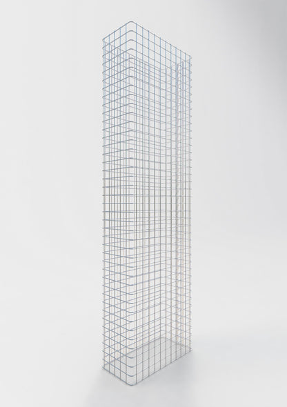 Comprimento da cerca de gabião 57 cm, altura 200 cm, profundidade 27 cm, tamanho da malha 5 x 5 cm