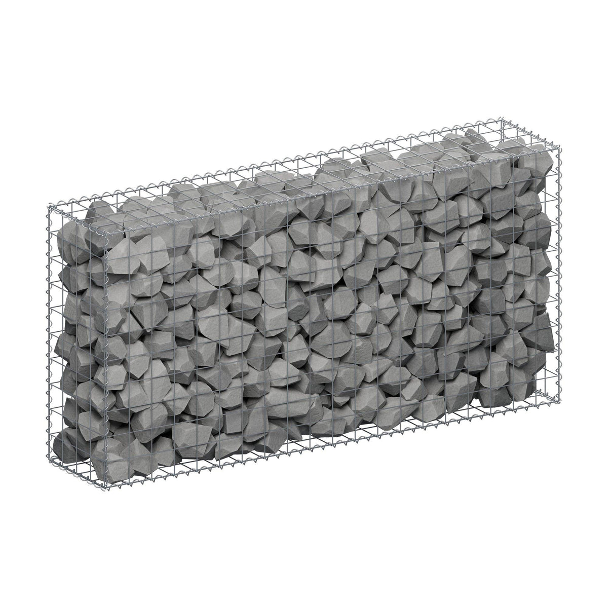 Gabion 200 cm x 100 cm x 40 cm (L x H x D), maskestørrelse 10 cm x 10 cm, spiral