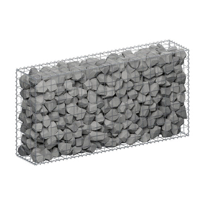 Gabion 200 cm x 100 cm x 40 cm (L x H x D), maskestørrelse 10 cm x 10 cm, spiral