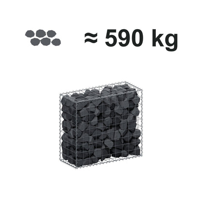 Gabion 100 cm x 90 cm x 40 cm (L x H x D), maskestørrelse 10 cm x 10 cm, spiral