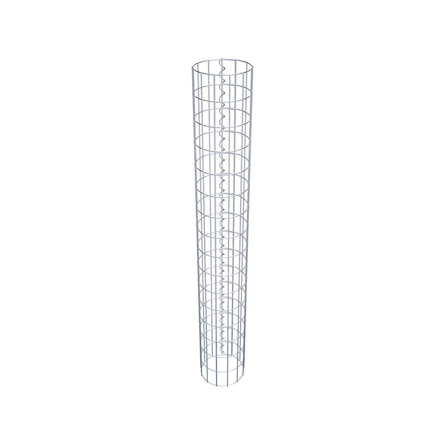 Gabion column around 22 cm diameter, 160 cm height, mesh size 5 cm x 10 cm