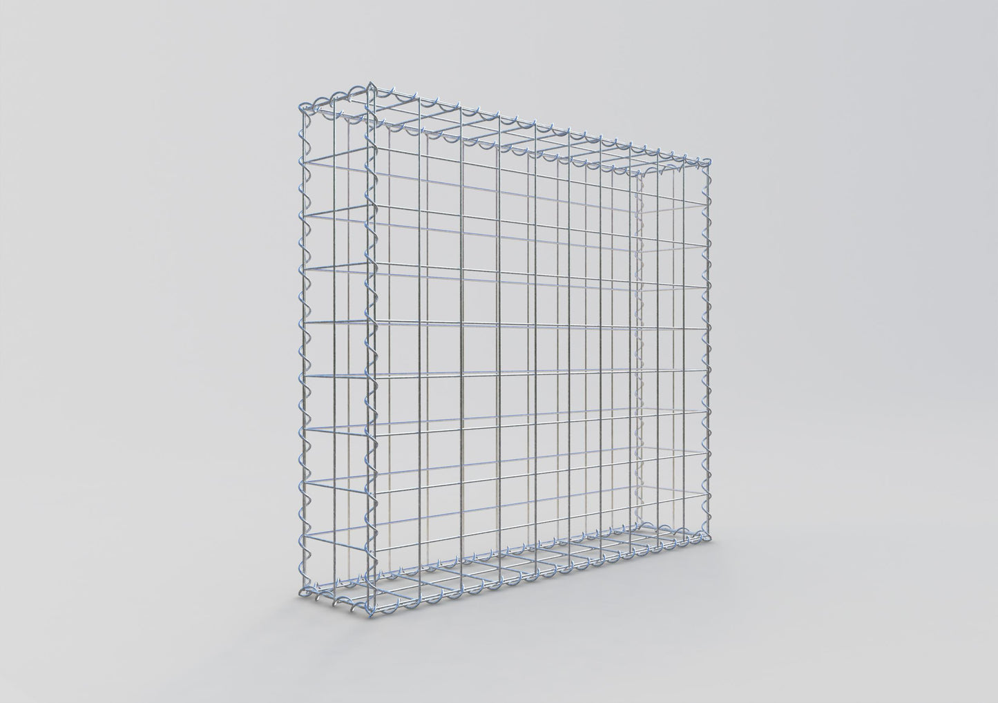 Gabion 100 cm x 90 cm x 20 cm (L x H x D), maskstorlek 10 cm x 10 cm, spiral