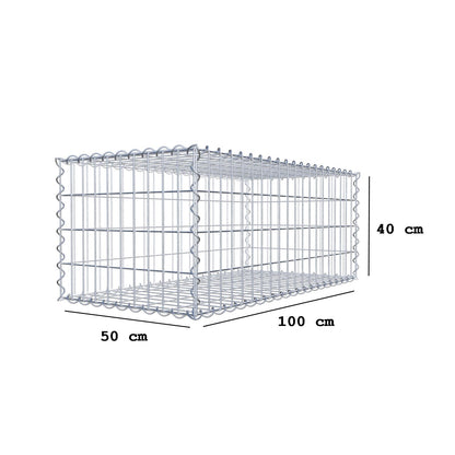 Gabion 100 cm x 40 cm x 50 cm (L x H x D), mesh size 5 cm x 10 cm, spiral