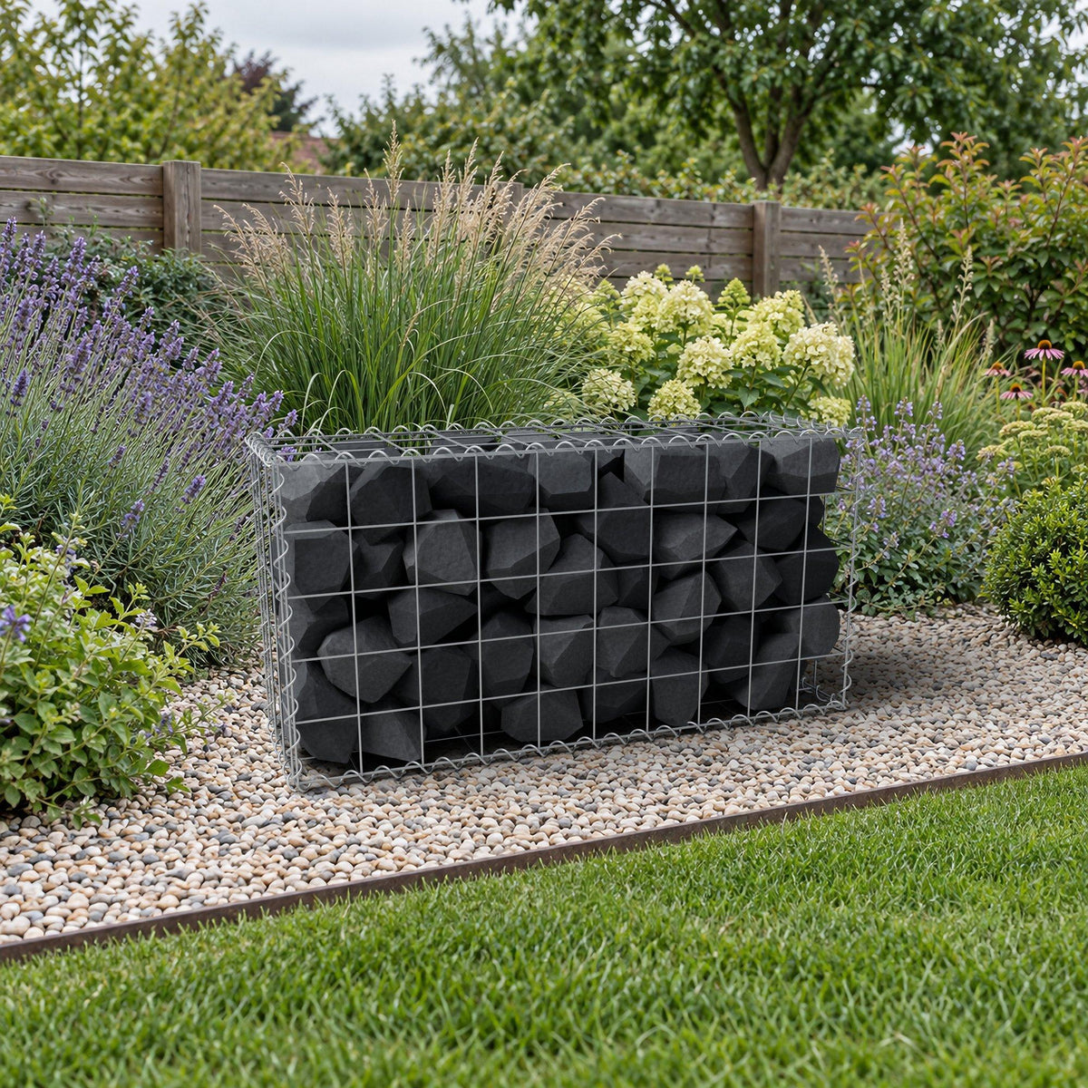 Gabion 100 cm x 50 cm x 30 cm (L x H x D), maskestørrelse 10 cm x 10 cm, spiral