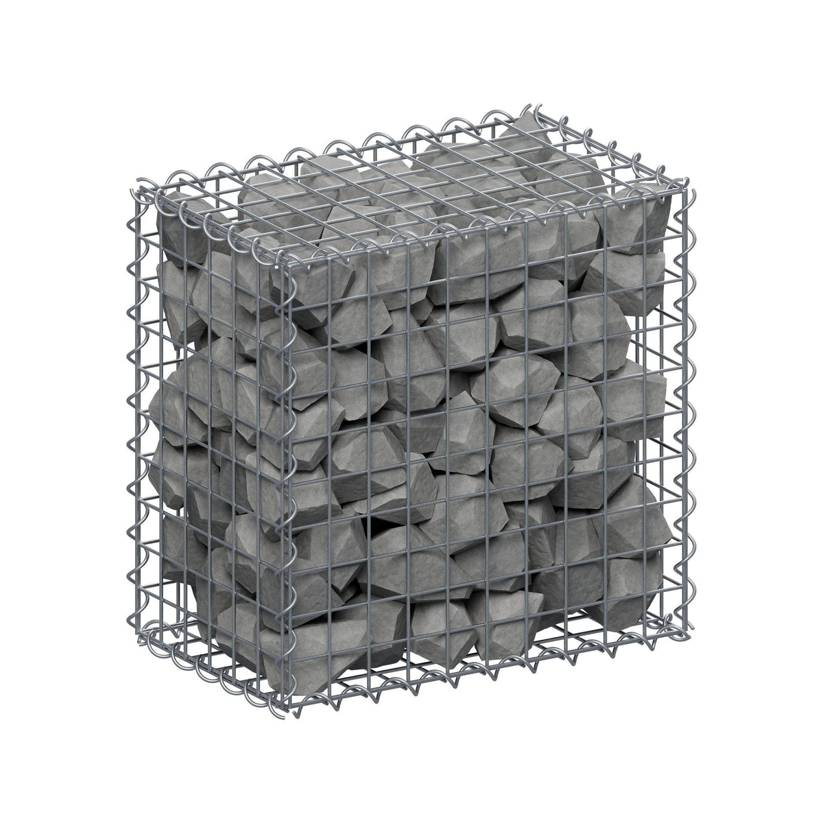 Gabbione 50 cm x 50 cm x 30 cm (L x H x P), maglia 5 cm x 5 cm, spirale