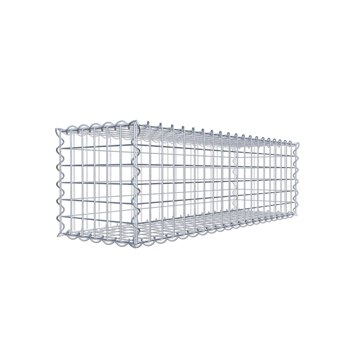 Gabbione 100 cm x 30 cm x 30 cm (L x H x P), maglia 5 cm x 5 cm, spirale