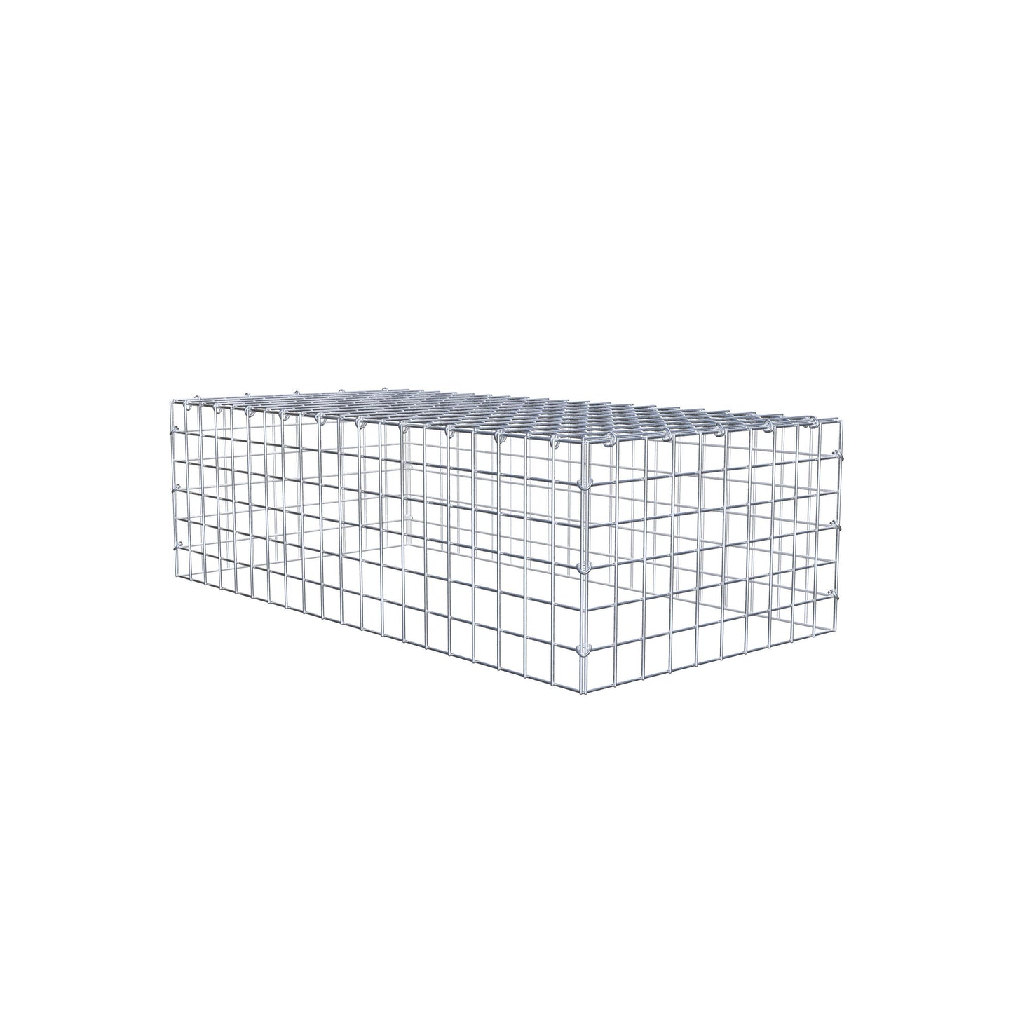 Gavión complementario de tipo 3 100 cm x 30 cm x 50 cm (largo x alto x fondo), malla 5 cm x 5 cm, anillo en C