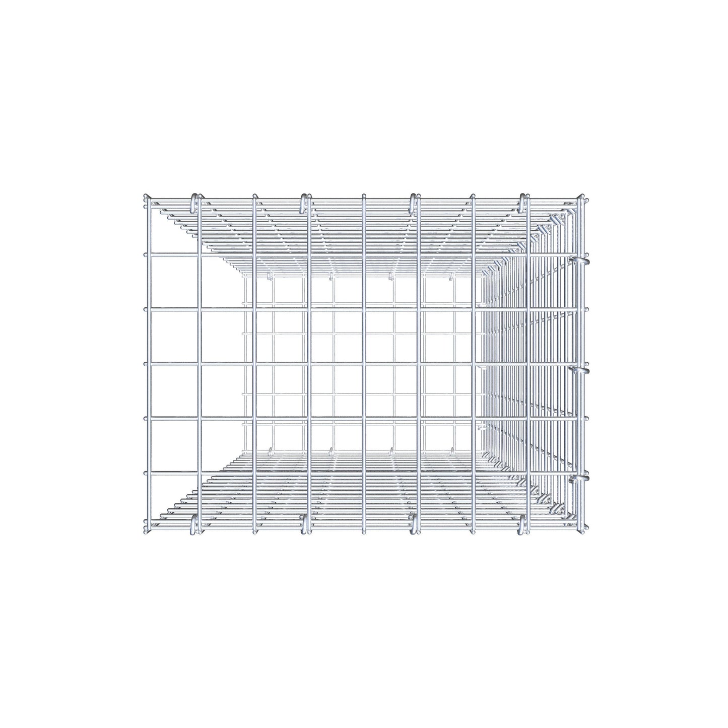 Anbaugabione Typ 2 100 cm x 40 cm x 30 cm (L x H x T), Maschenweite 5 cm x 5 cm, C-Ring
