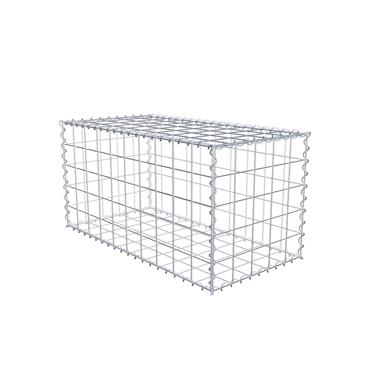 Gabião 100 cm x 50 cm x 50 cm (C x A x P), malhagem 10 cm x 10 cm, espiral