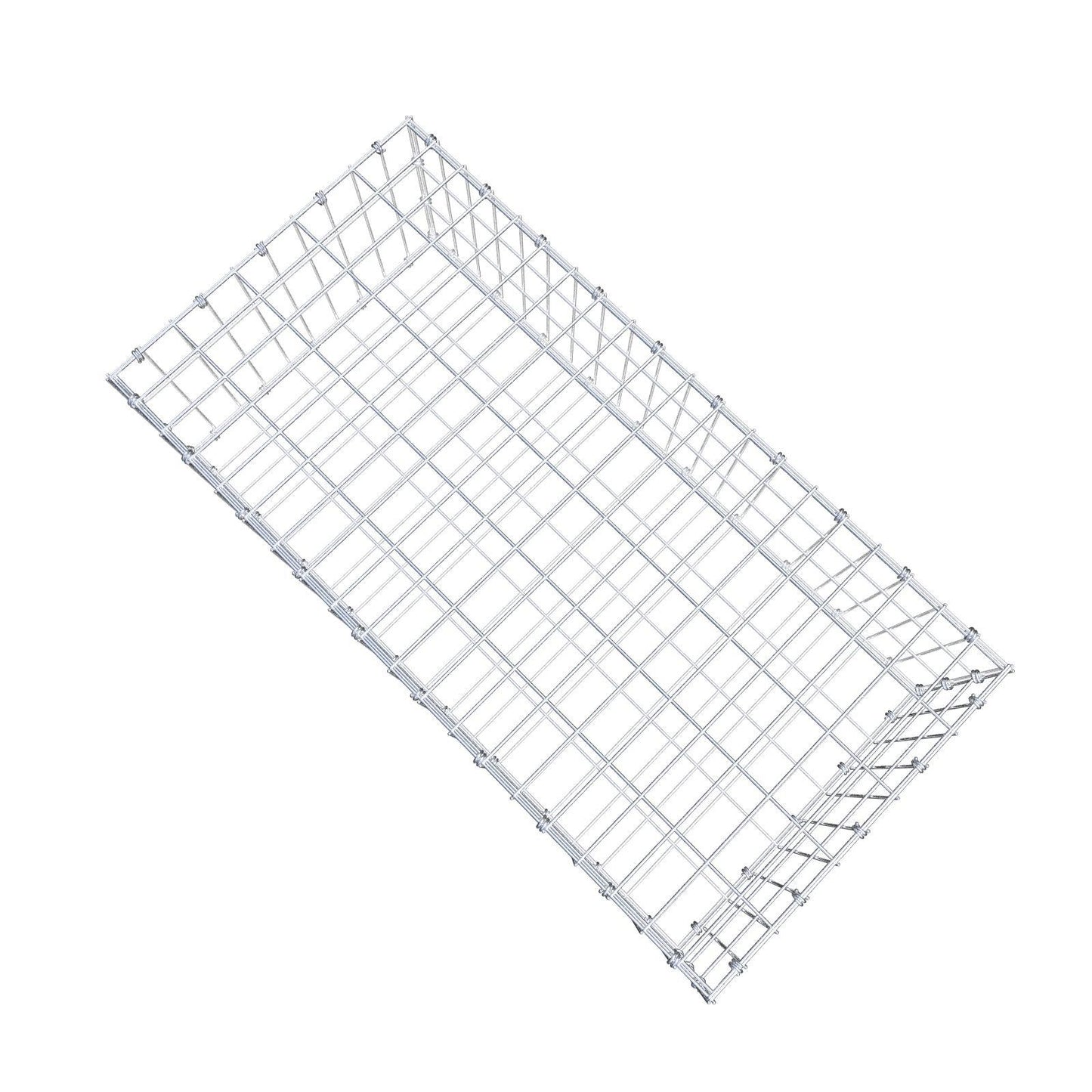 Gabbione 100 cm x 30 cm x 50 cm (L x H x P), maglia 5 x 10 cm, anello a spirale