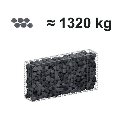 Gabion 200 cm x 100 cm x 40 cm (L x H x D), maskestørrelse 10 cm x 10 cm, spiral