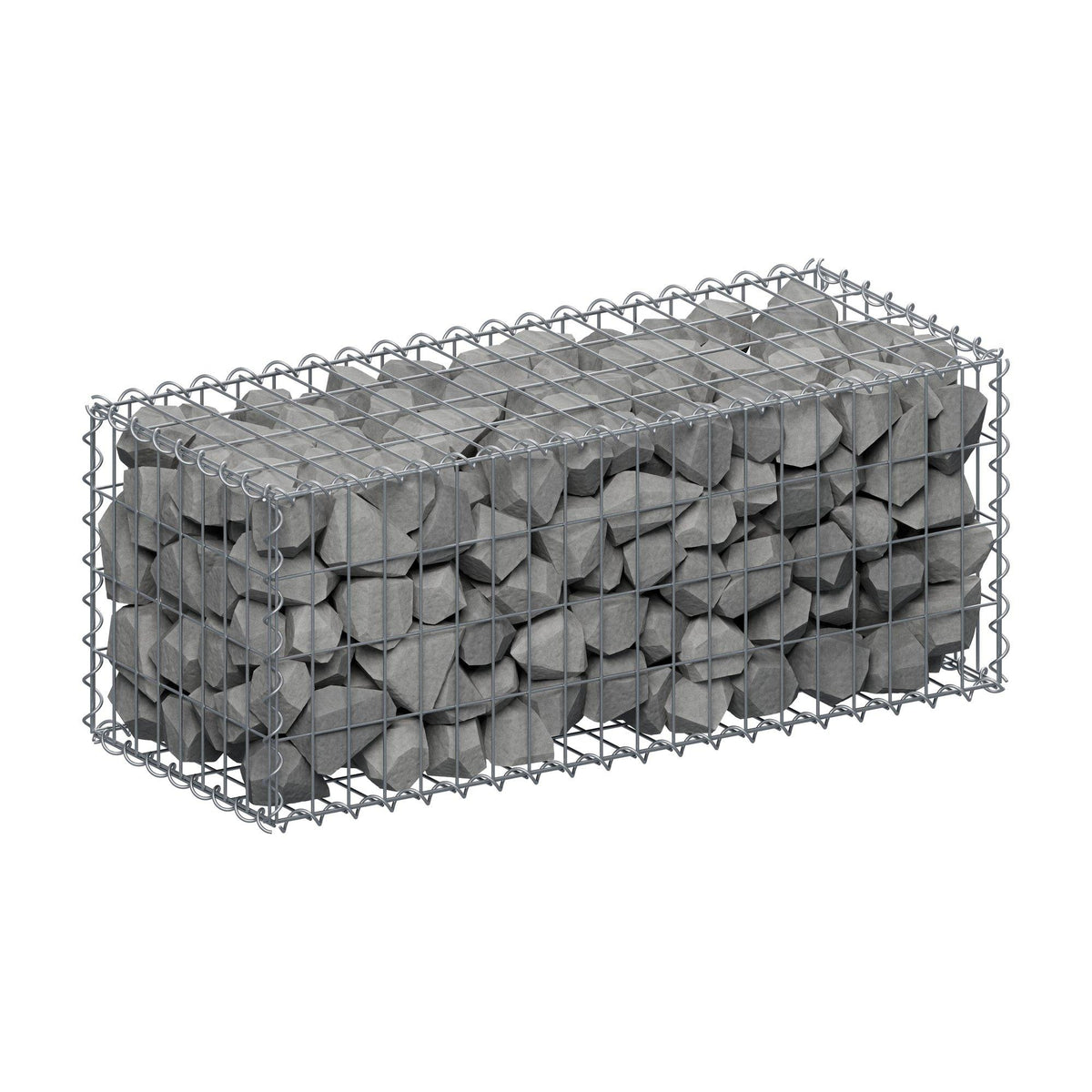 Schanskorf 100 cm x 40 cm x 40 cm (L x H x D), maaswijdte 5 cm x 10 cm, spiraalvormig