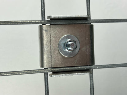 Set of 2 CLAMP with FENCE HOLDER 5 x 5 Gabion fence holder, aluminum